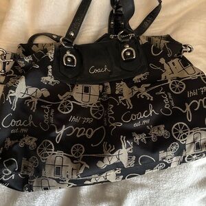 Coach Black and Gray Shoulder Bag